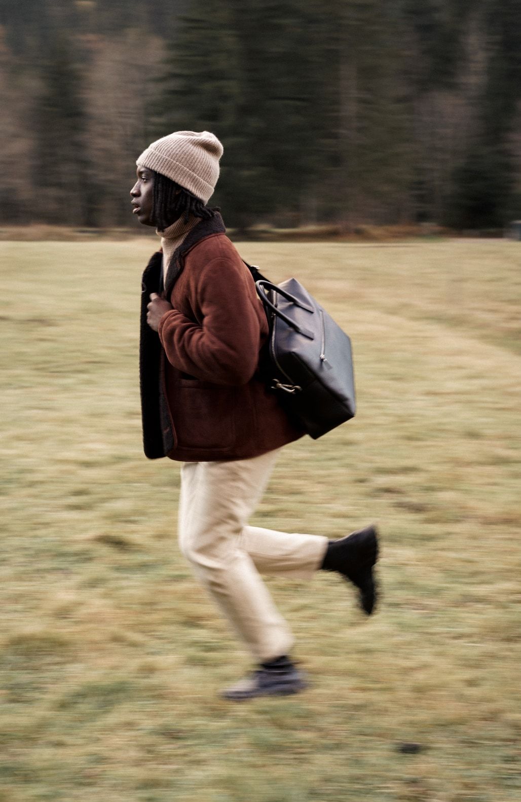 Le Compact Weekender - Léo et Violette #black_pebbled_leather