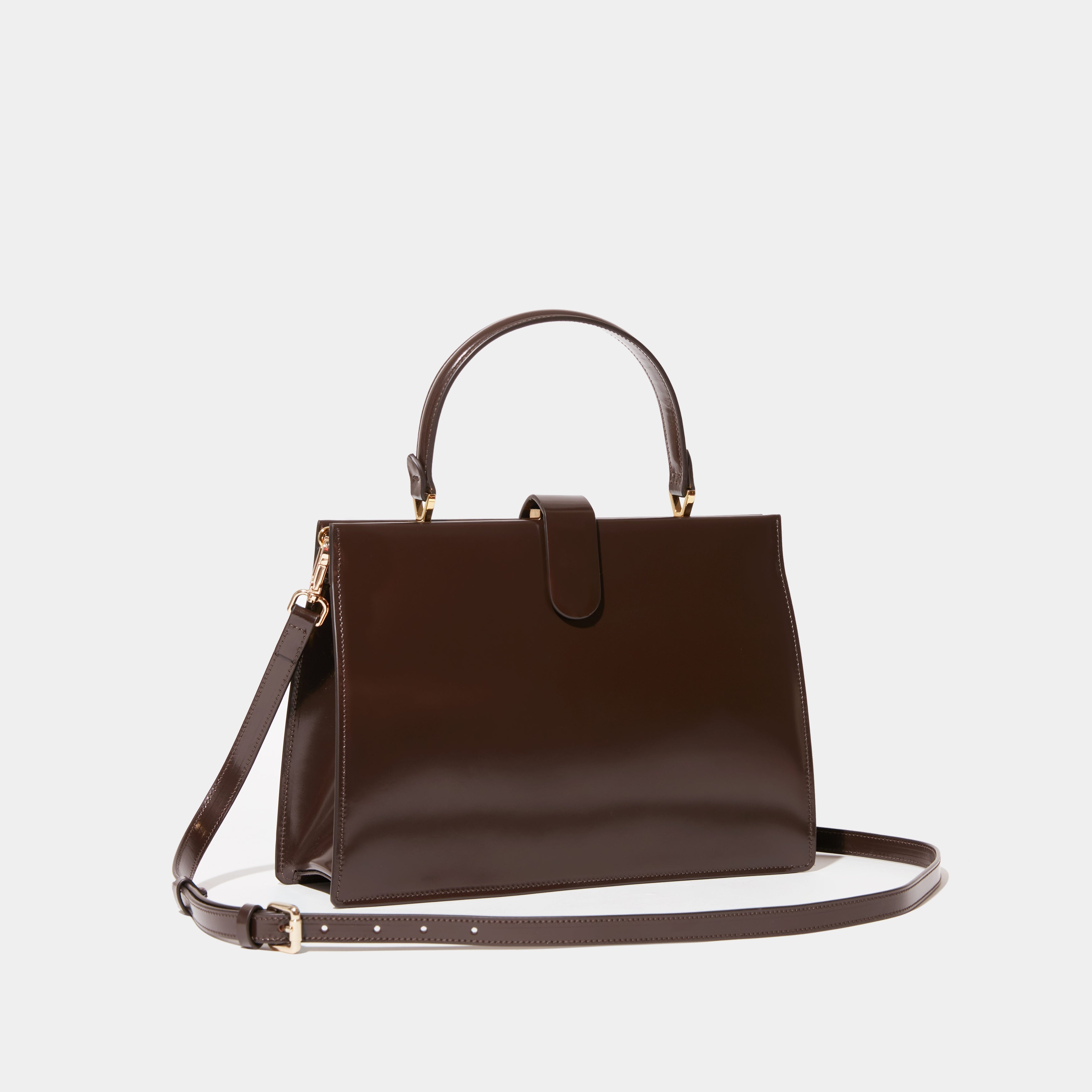 Le sac Elegant - Léo et Violette #brown_patent_leather