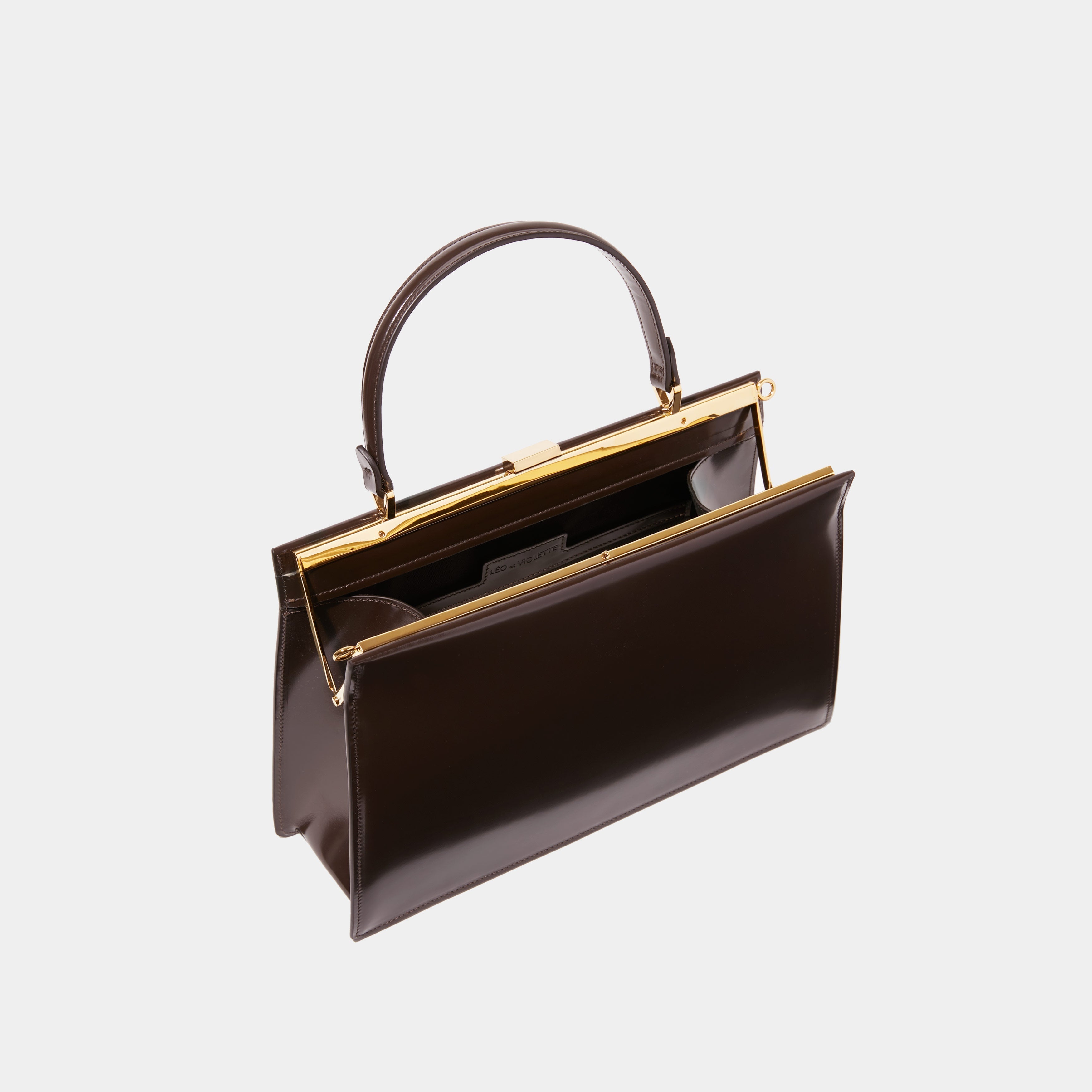 Le sac Elegant - Léo et Violette #brown_patent_leather