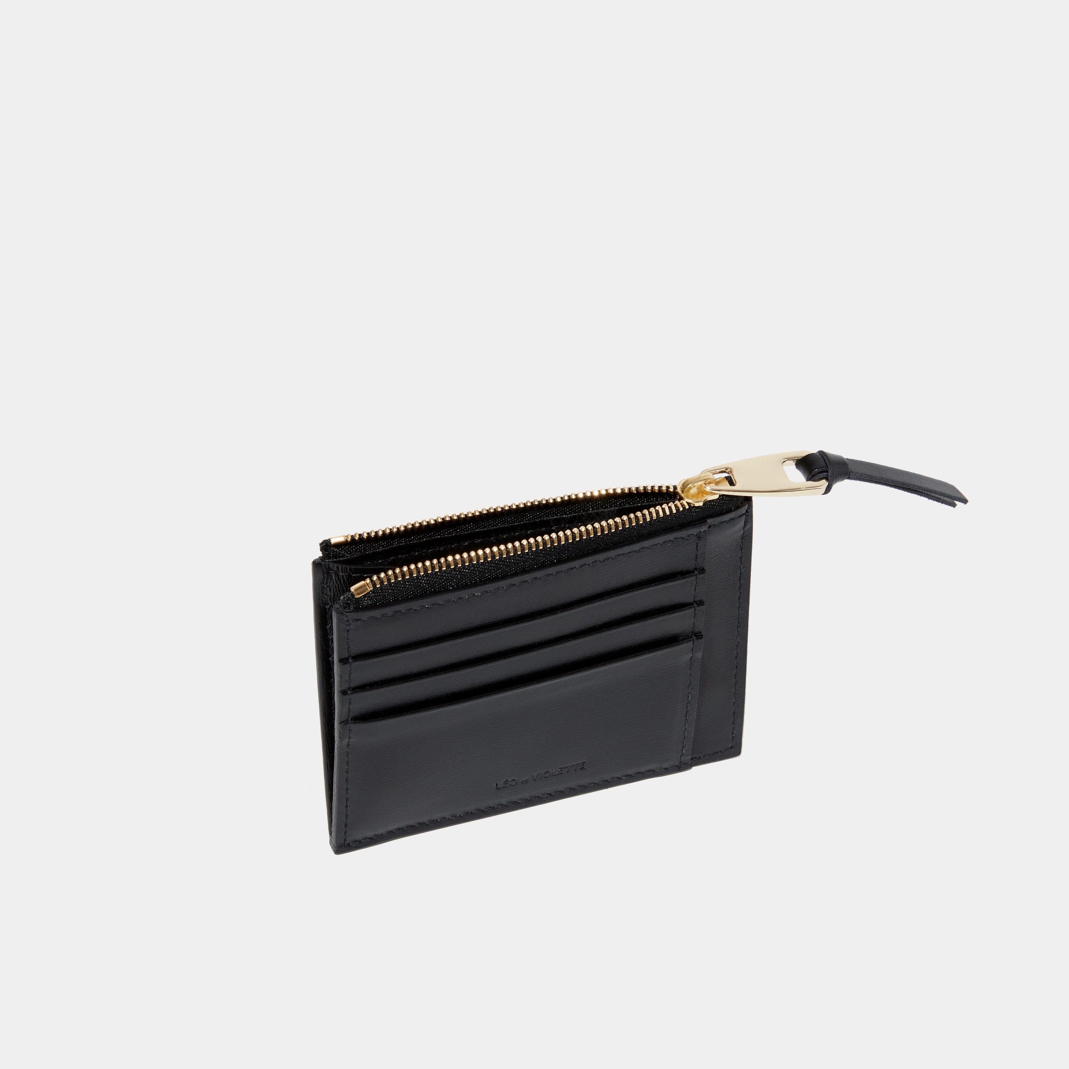 Le Porte-cartes ID Zippé - Léo et Violette #black_liege