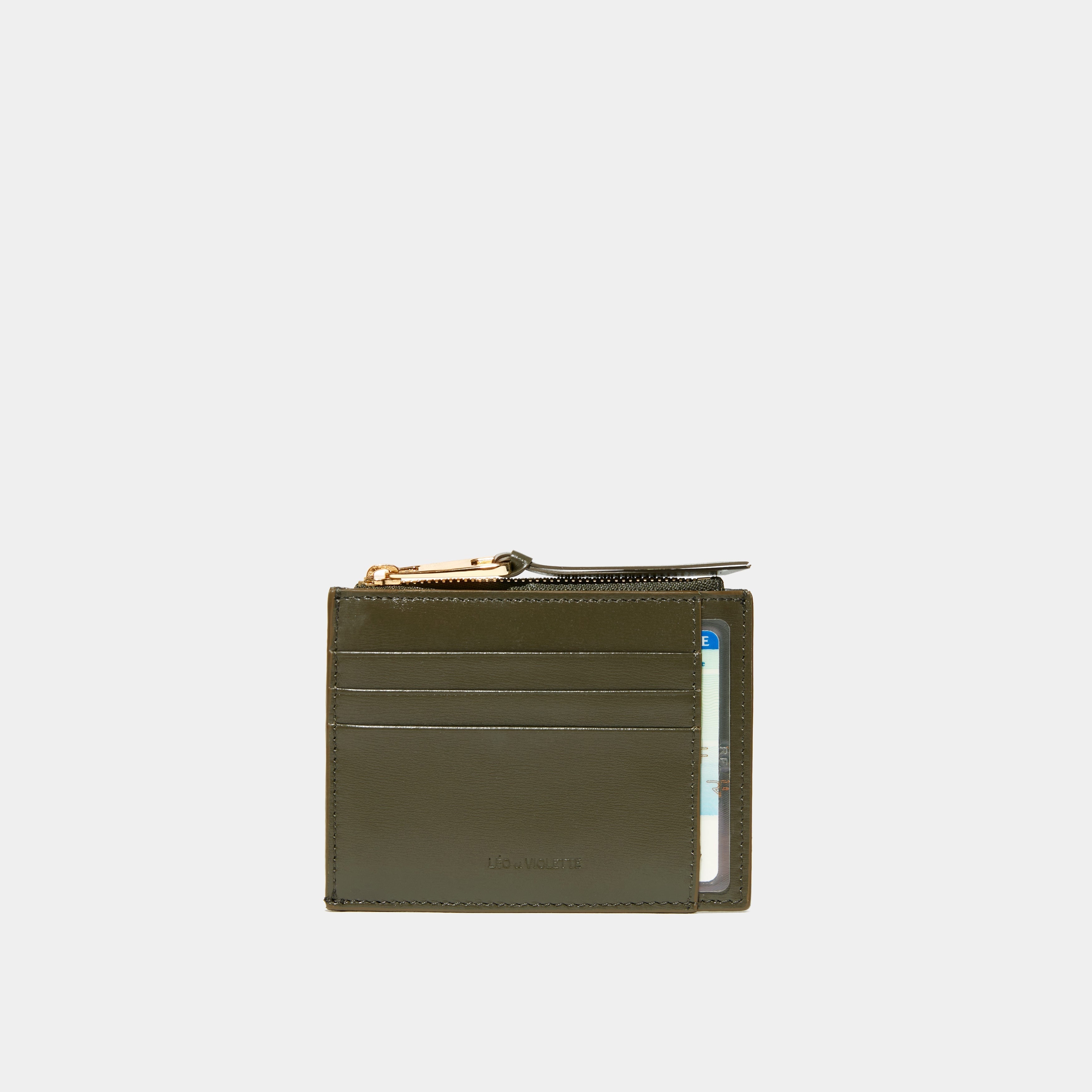 Le Porte-cartes ID Zippé - Léo et Violette #khaki_liege