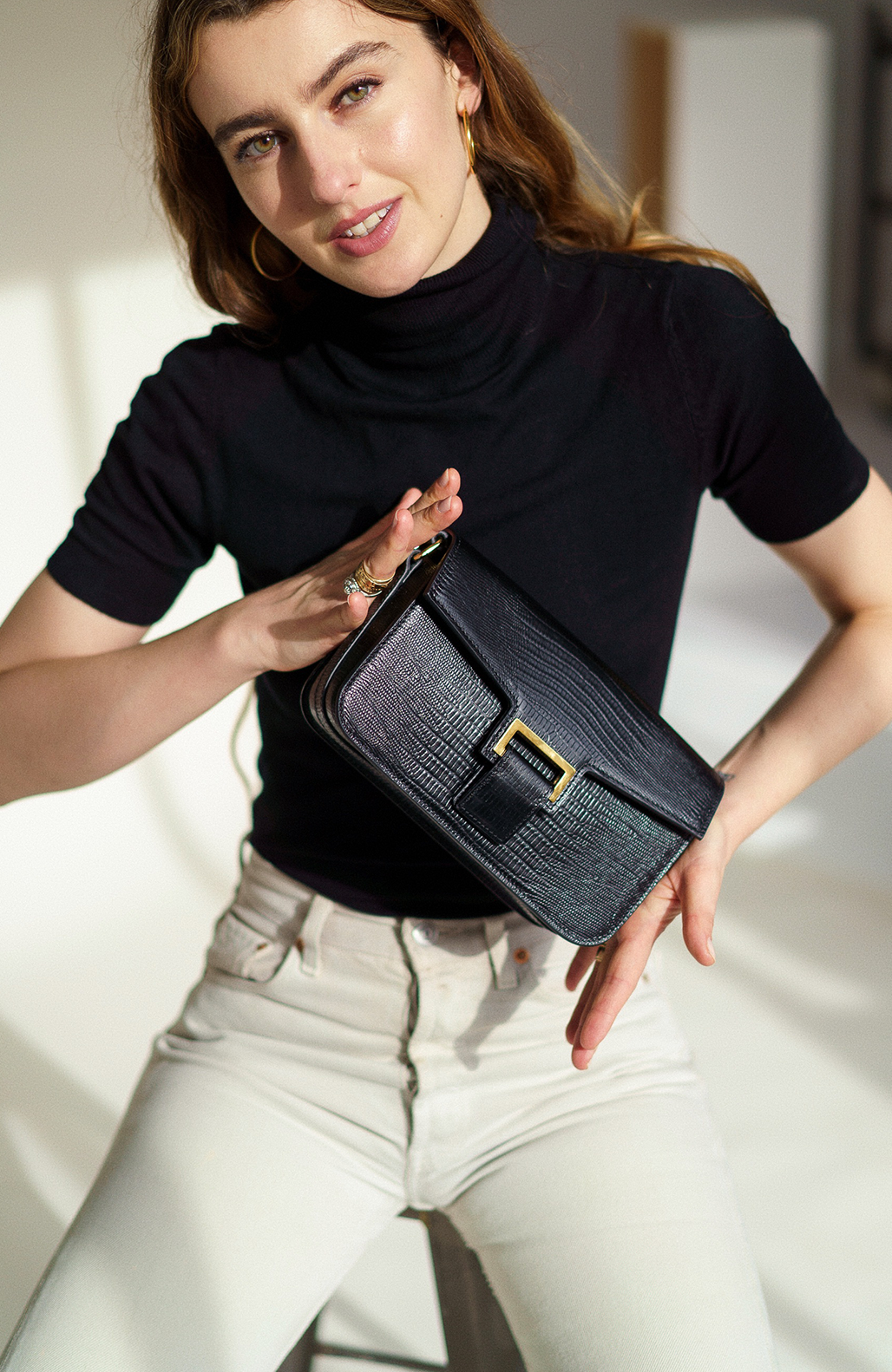 Le Sac Baguette - Léo et Violette #printed_lizard_black