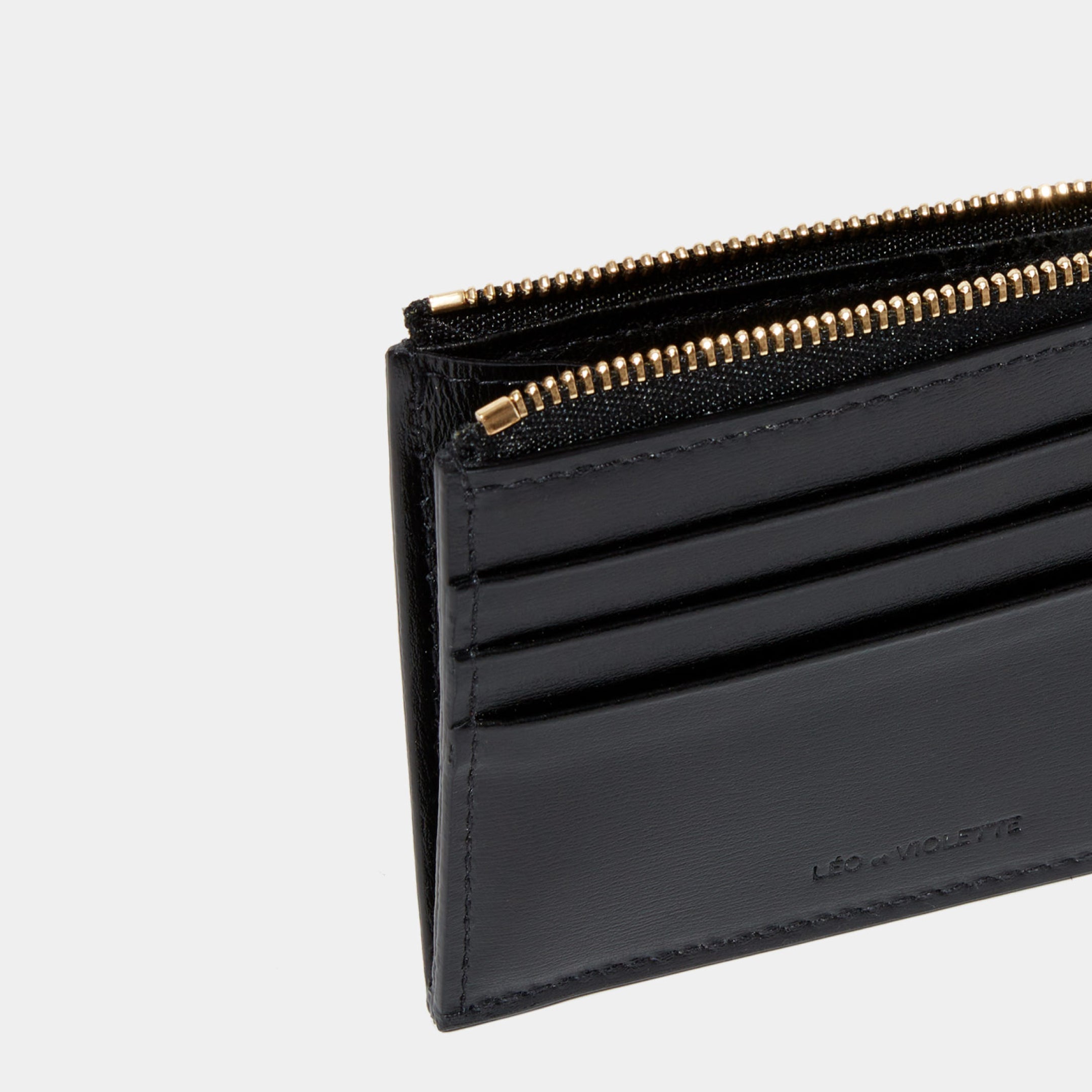 Le Porte-cartes ID Zippé - Léo et Violette #black_liege