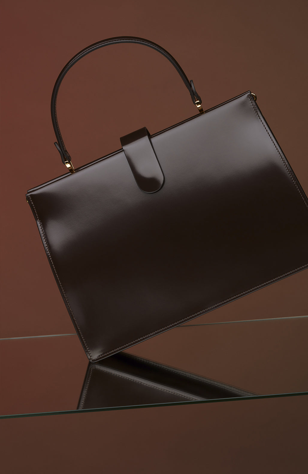 Le sac Elegant - Léo et Violette #brown_patent_leather
